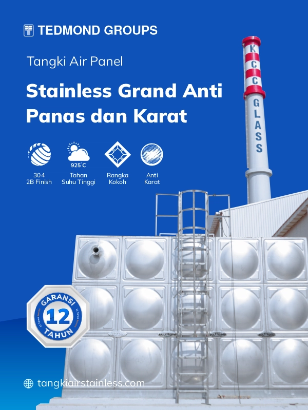 Tangki Air Panel Stainless Grand Anti Panas dan Karat