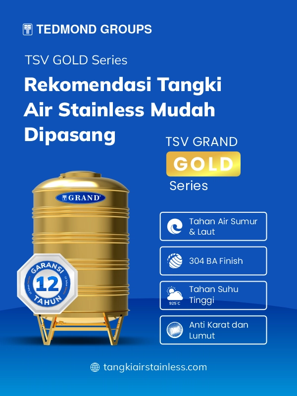 Rekomendasi Tangki Air Stainless Mudah Dipasang