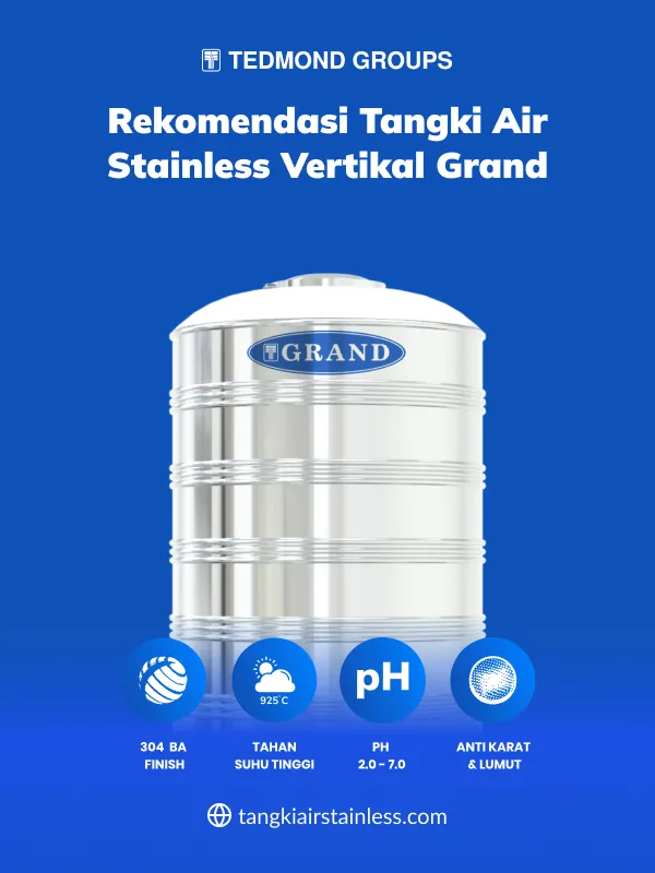 Rekomendasi Tangki Air Stainless Vertikal Grand