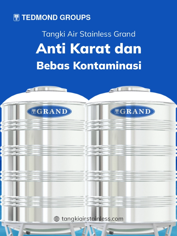 Rekomendasi Tangki Stainless Grand Anti Karat dan Bebas Kontaminasi