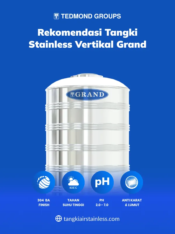 Rekomendasi Tangki Stainless Vertikal Grand