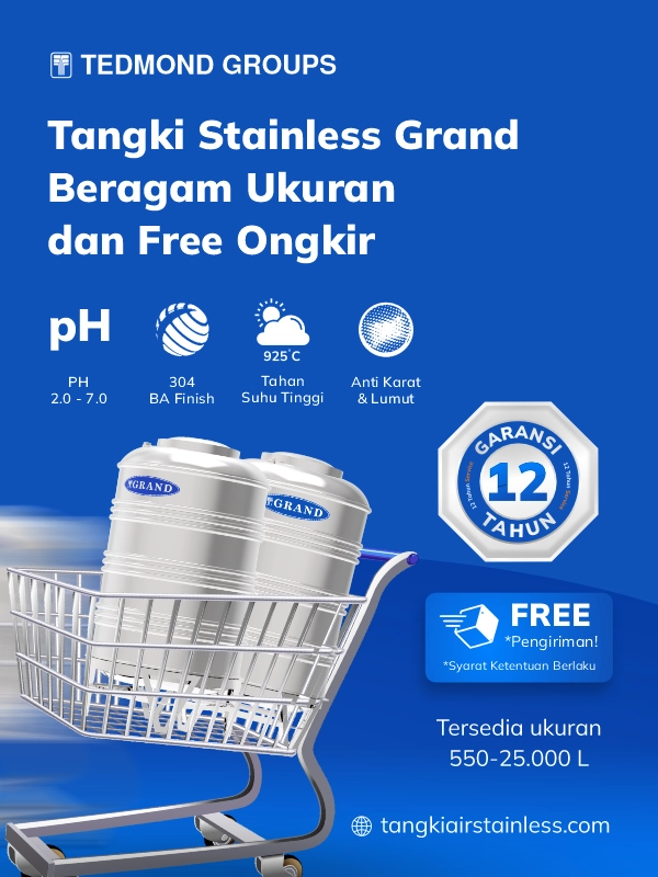 Jual Tangki Stainless Grand di Cibubur Berbagai Ukuran dan Free Ongkir 