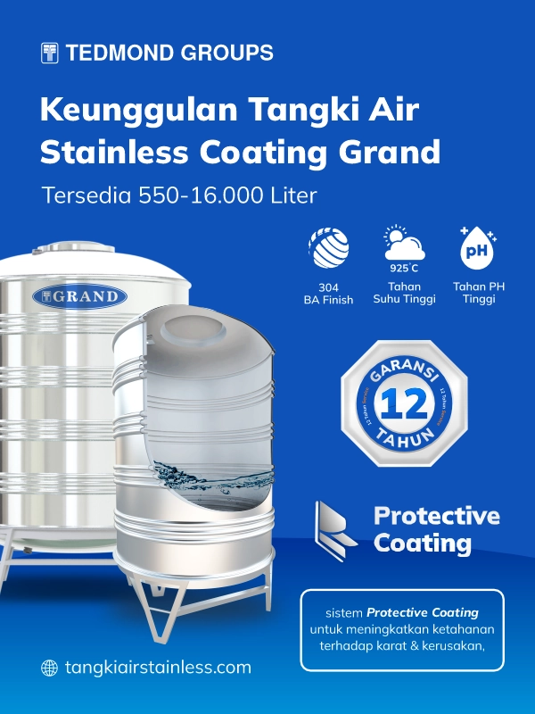 Tangki Air Stainless Coating, Pilihan Tepat Untuk Air Panas