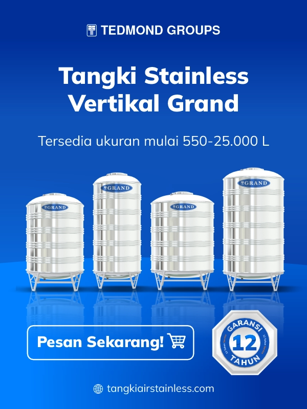 Tangki Air Stainless Grand, Penyimpanan Air Aman dan Awet untuk Rumah