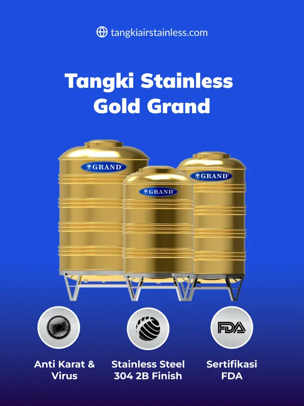 Tangki Stainless Gold Grand, Elegan dan Tahan Lama