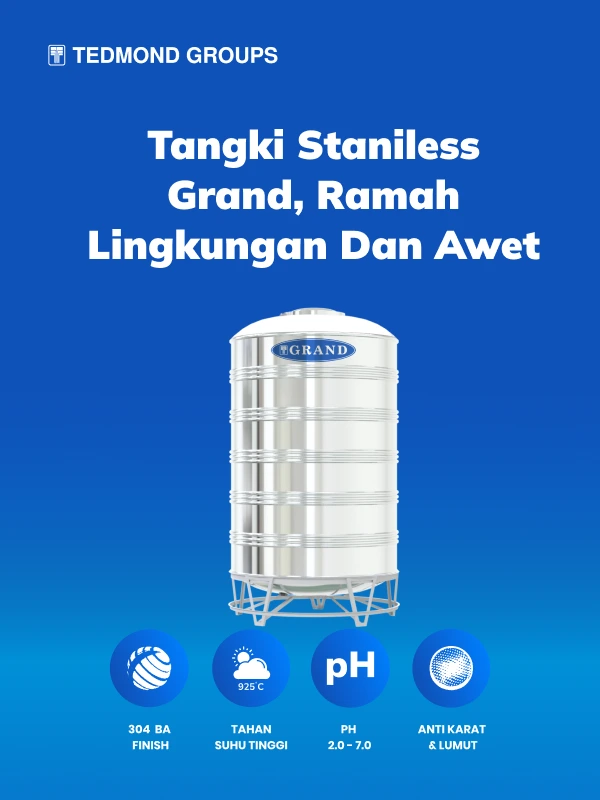 Tangki Stainless Grand, Ramah Lingkungan Dan Awet