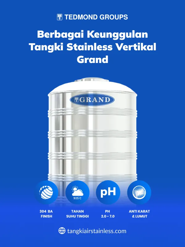 Berbagai Keunggulan Tangki Stainless Vertikal Grand