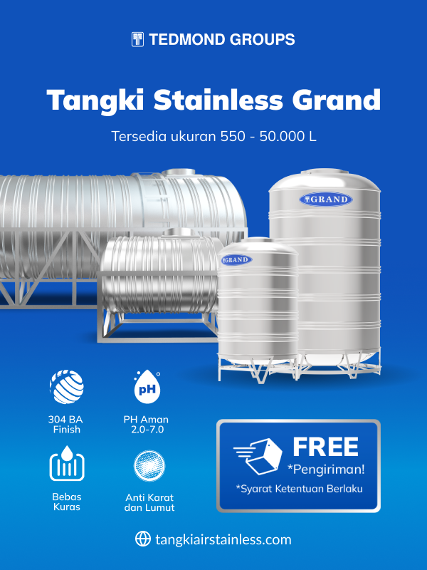 Tangki Stainless Grand, Free Ongkir Seluruh Balikpapan