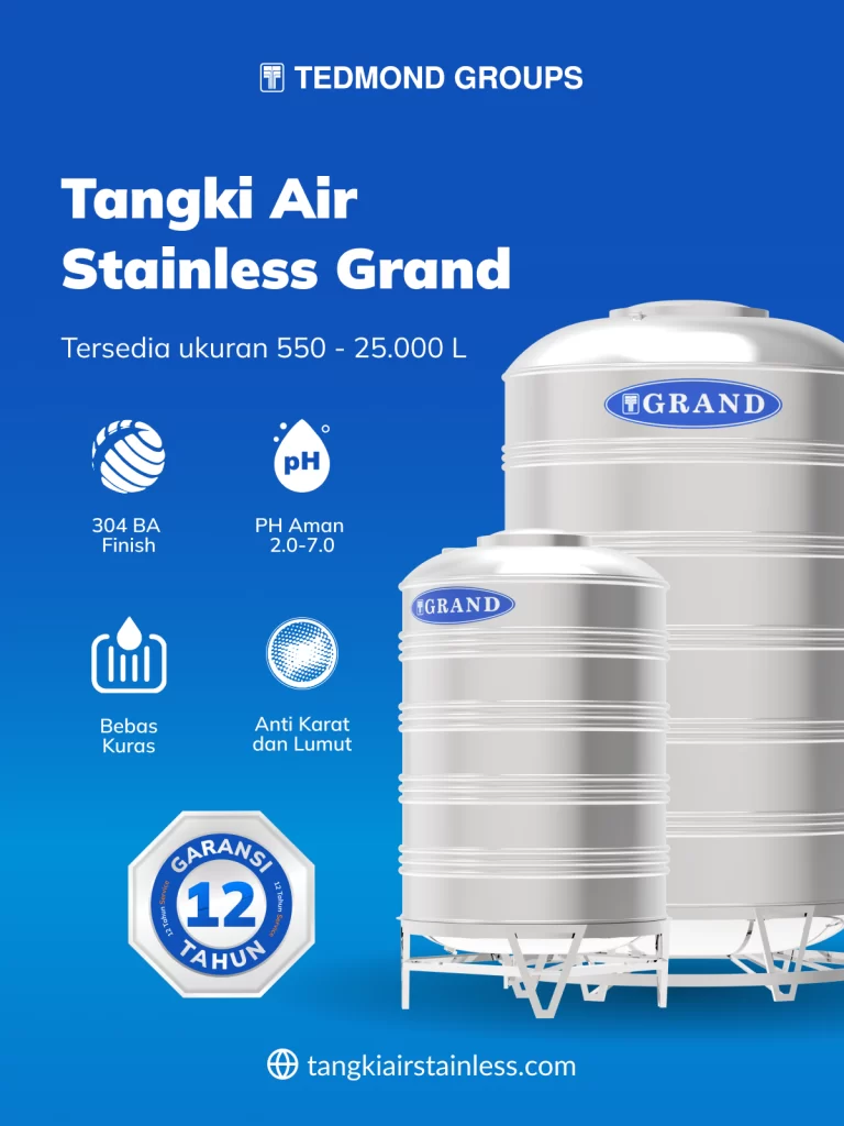 Rekomendasi Tangki Stainless Veritikal Garansi 12 Tahun