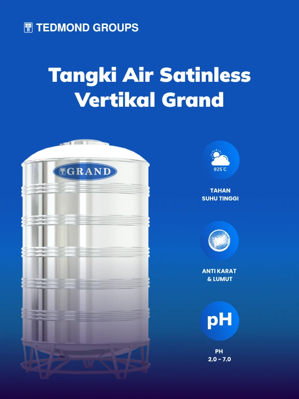 Tangki Air Satinless Vertikal Grand