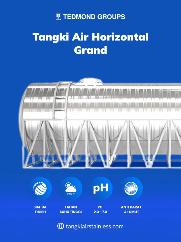 Tangki Air Horizontal Grand untuk Kebutuhan Kapasitas Besar
