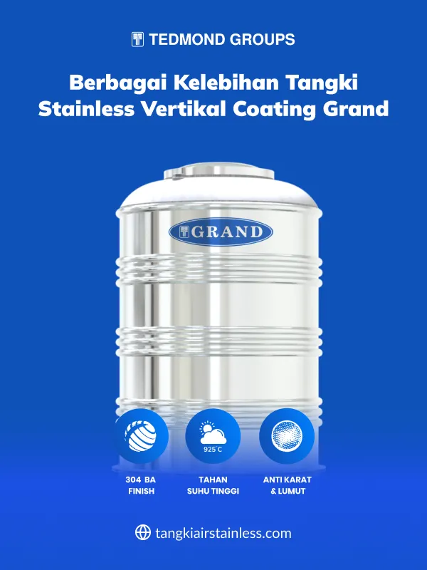 Berbagai Kelebihan Tangki Stainless Vertikal Coating Grand