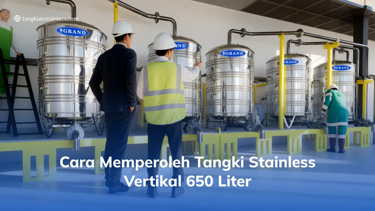 Cara Memperoleh Tangki Stainless Vertikal 650 Liter